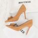 9511-H30 Elegant Light Luxury Pointed High Heels Water Diamond Bow Women's Suede Shallow Mouth Fine Heel Fashion Single_vogvips.com