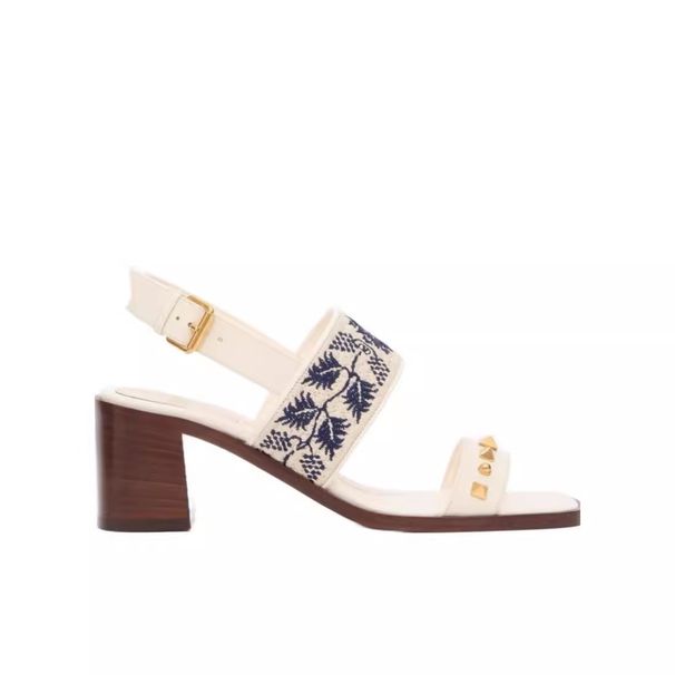 Gravity Leather Version French Square Toe High-Heeled Sandals For Women In The Spring And Summer Of 2025, Embroidered_vogvips.com
