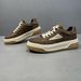 Men's Leather Sneakers For Spring, Thick Soled Sports Shoes, Trendy And Versatile, Low Top Casual Shoes_vogvips.com