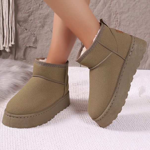 SHLIANG Thick Plush Platform Snow Boots Women Winter Keep Warm Fur Cotton Shoes Woman Suede Slip-On Ankle Botas Padded Shoes Y0074_vogvips.com
