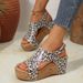 2025 New Plus Size Shoes With Sloping Heel, Thick Sole, Fish Mouth, Women's Sandals, Hollowed Out Casual Velcro, Roman_vogvips.com
