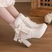 Autumn Winter New Martin Versatile Shoes Side Zipper High Women Sweet Thick Heel Short Boots_vogvips.com