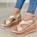 Summer Wedge Heel Fish Mouth Sandals Women's Thick Bottom Platform Casual Sandals Roman Sandals Women's Shoes_vogvips.com