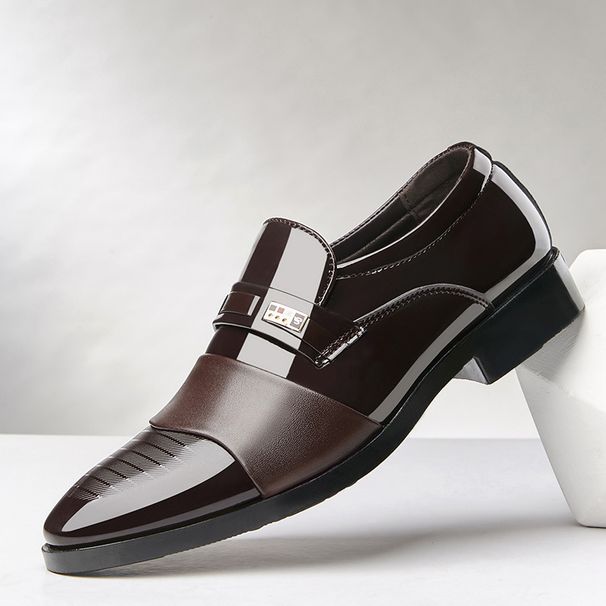 Winter Leather Business Dress Oversized Leg Covers, Plush Cotton Men's Shoes, Versatile Casual Wedding Shoes_vogvips.com