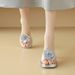 Cameido Women's Crystal Slippers, With Super High Heels, Suitable For Wearing Outside As Fashion Slippers, Decorated With Rhinestones And Flower_vogvips.com