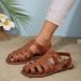 European And American Foreign Trade Hollowed-out Closed-toe Flat For Women, In Stock, Cross-border, New Summer Style,_vogvips.com