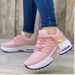 Large Size Women's Single Thick Soles, Sloping Heels, Sports And Leisure Elevated Air Cushioned Shoes, Trendy Shoes_vogvips.com