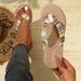 In-stock Foreign Trade , Bohemian Resort Style, Straw, Non-slip Flat Beach Flip-flops For Women_vogvips.com