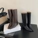 2026 New Fahionable French Style Pointed Toe Chunky Women' High Genuine Leather Wedge Heel Straight Wide Leg Long_vogvips.com