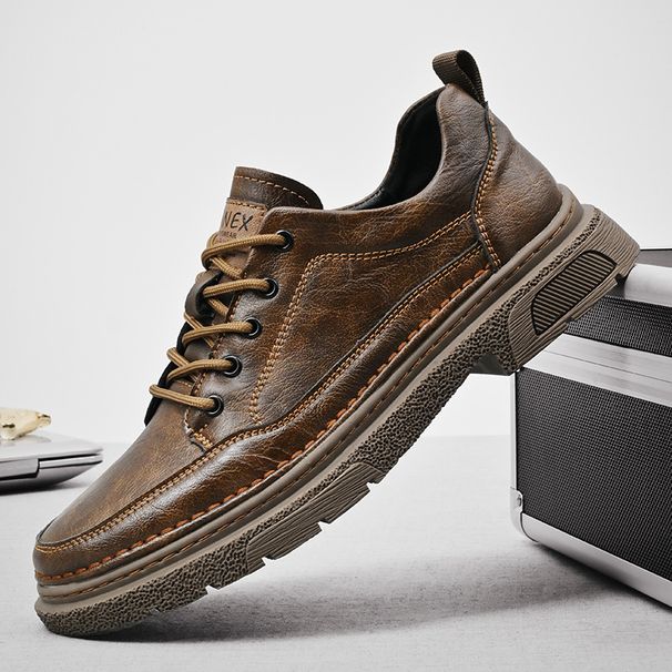 Regal Footwear 2025 New Large Size 46 Leather Summer British Business Casual Men's Work Shoes Low-top Martin Boots_vogvips.com