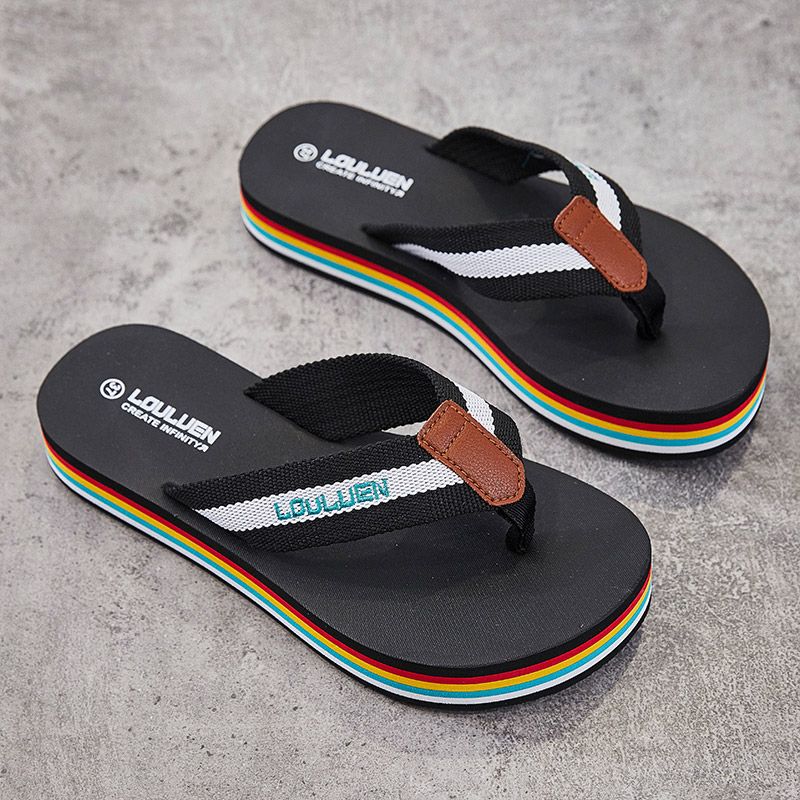 Women's Shoes Muffin Bottom Flip-flops Webbing Home Slippers Flip-flops Fashion Personalized Slippers Can Be Worn Outside Slippers Beach Slippers_vogvips.com