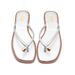 Vintage-Inspired Square-Toe Thong Sandals With Gold Buckle Detail - Lightweight Casual Flat Slides For Women_vogvips.com