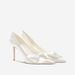 MTX French Style White Satin High Heels Unique Design Suitable For All Seasons Daily Wear Wedding Bride Bowknot Single Shoes_vogvips.com