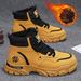 Men's Winter Snow Boots Slip-Resistant Work Boots With Fleece Lining, Anti-Slip Rubber Sole, Warm & Durable Casual Boots For Cold Weather_vogvips.com