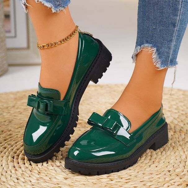 Women's British Style Low Top Shoes Bow Knot Retro R Leather New Autumn Style In Stock_vogvips.com