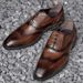 Euro Step British Style Brogue Leather Business Formal Square Toe Oxford Height Increasing Men's Carved Wedding Groomsman Shoes_vogvips.com