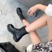 Women's Shoes Genuine Leather Chunky Heel Chelsea Boots With Elastic Gore Round Toe Slip-Resistant Mid-Calf Boots For Winter Spring Fall_vogvips.com