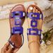 European And American Cross-border Double Buckle Flat Roman Strap Sandals For Women, Retro Casual Lightweight Beach_vogvips.com