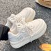 2023 Summer New Thick-Soled Soft-Soled Round-Toe White Sneakers For Women Students, Big-Headed Loafers, Casual Sports_vogvips.com