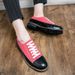 Euro Step Brogue Business Leather Shoes For Men Korean Style Trendy Breathable Hair Stylist Lace-up Casual Loafers Men's Youth_vogvips.com