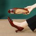 Square Toe High Heels Stiletto 2025 New Spring And Autumn Women's Shoes Red Wedding Shoes Patent Leather Shallow Mouth French Mid-_vogvips.com