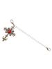 1pc Vintage Punk Gothic Style Creative Rhinestone Cross Chain Shoe Accessory, Decorative For Boots, Home DIY_vogvips.com