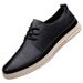 Round Head Light Mouth Low-top Casual Men's Shoes Cowhide Business Dress Casual Leather Shoes British Solid Color Board Shoes_vogvips.com