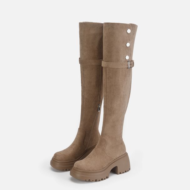 Internet Celebrity Western Cowboy For Women, Autumn And Winter Over-the-Knee Long Snow Boots, Foldable Two-Way_vogvips.com