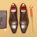 popular Japanese leather shoes men's three-joint business formal wear British pointed oxford shoes black commuter shoes_vogvips.com