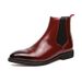 Large Size Men's High Top Pointed Leather Shoes British Fashion Business Slip-On Ankle Boots_vogvips.com