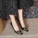 Black High Heeled New Plus Size Women S Shoes Not Tiring For Feet Cm Rhinestone French Pointed Work Order_vogvips.com