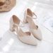 Summer One-Strap Hollow Sandals For Women 2025 New Fairy Style Pointed Toe Fashion High Heels Chunky Heel Single Shoes_vogvips.com