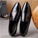 Leather Shoes Men's Summer Breathable Men's Shoes Korean-style All-match Trendy Men's Casual Shoes British Business Dress Height-increasing Shoes_vogvips.com
