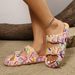 Thick Sole Women's Pink Slippers Irregular Heart Doodle Print Buckle Slipper Beach Walk Outdoor Home Shower Sweet Cute Slippers_vogvips.com