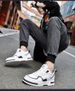 Round Head Men's Height-increasing Lace-up Board Shoes Breathable Youth Sports Leisure Reflective Little White Men's Shoes_vogvips.com