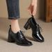 New Square-toed Lace-up Leather Deep-cut Shoes, 2025 Vintage Style, Autumn British-style High-heeled Women's Shoes_vogvips.com