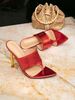 Women's High Heeled Sandals Red Fashion Slip On Stilettos Fashionable Party Pointed Toe Split Toe Simple High Heeled Sandals_vogvips.com