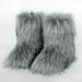 Women's Fur Boots, Warm Shoes, Imitation Fox Midsole, Imitation Raccoon Fur Grass, Winter Snow Boots_vogvips.com