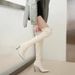 Black Over-the-Knee For Women 2025 Autumn Winter Pointed Toe High Heel Metal Stiletto Slim Elegant Versatile Long Boots_vogvips.com