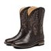 Men's Classic Western Cowboy Boots With Alligator Embroidery & Wooden Heel - High Top Vintage Style For Casual & Work_vogvips.com