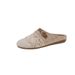 Baotou Half Linen Mesh Breathable Versatile Summer Office Slippers Non-Slip Sandals For Women Wearable Hollow Out_vogvips.com