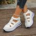 2026 Summer New European And American Style Thick-Soled Women's With Hollow Design, Breathable, Velcro Closure,_vogvips.com
