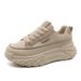 K6710 New 2024 Color-Block Dad Shoes Thick-Soled Height-Increasing Leather Sneakers Women's Fashion Student Korean Style_vogvips.com