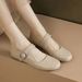 Cameido Women's Spring Soft Sole And Upper Leather Mary Janes Low Heel Low Cut Flats_vogvips.com