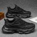 Warrior Winter Running Shock Absorption Cushion Sports Men's Casual Height Increasing Black Dad Trendy Shoes_vogvips.com
