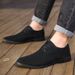 Men's Shoes Nubuck Leather Shoes, British Style, Leather, Suede, Men's Shoes, Plus Size 4546, Trendy Business Casual Shoes_vogvips.com