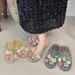 Summer New Transparent Flat Closed-Toe Sandals For Women, Non-Slip Hollow Out Clogs, Student Crystal Half Slippers_vogvips.com