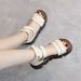 Soft Leather Hollowed-out Roman Sandals Women's Open-toed Rear Zipper Lightweight Platform Bag And Fish Mouth Sandals_vogvips.com