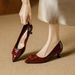 Stiletto High-heeled Shoes, 2026 Spring New Model, French Patent Leather, High-end Feel, Pointed Toe, Square Buckle, Mid-heel Slip_vogvips.com