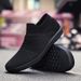 Wholesale Foreign Trade Couple's Wide-toed Fly-knit Sneakers, Slip-on Sock And Women, Widened Flat-soled Travel Shoes_vogvips.com